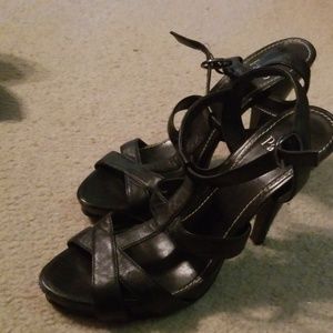 Strappy all leather heels